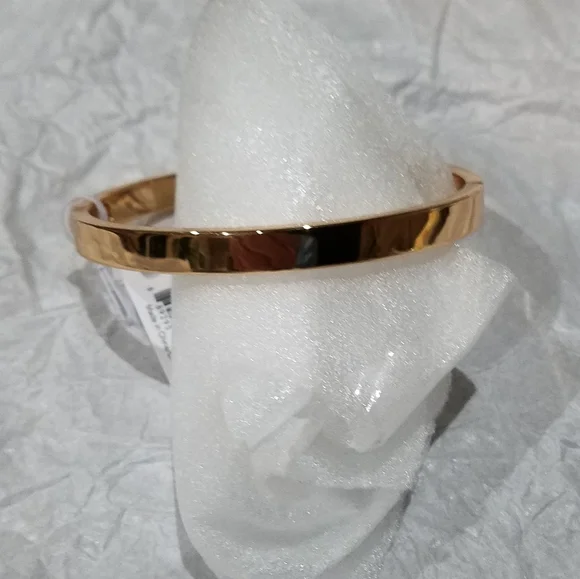 Coach Bangle Bracelet Hinged Rose Gold With Silver Coach Embossed Name Plate NWT - Picture 9 of 13